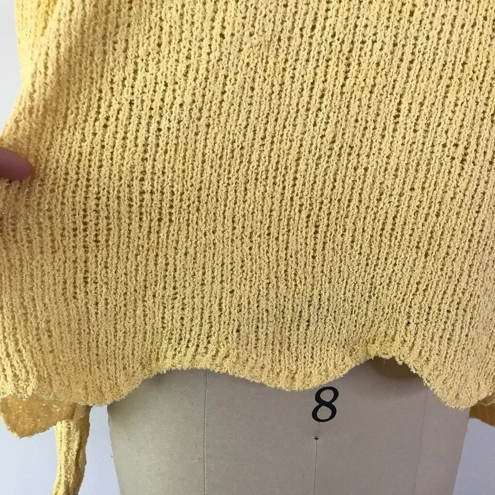Cotton‎ Emporium Sweater Yellow Scalloped Hem Spring Stitch Fix M